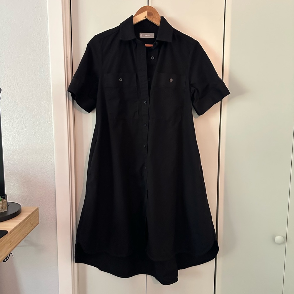 Everlane Daytripper Shirt Dress in Black XS